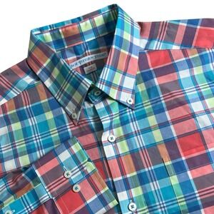 Southern Tide Mens M Multicolor Plaid Tailored Fit Long Sleeve Button Down Shirt